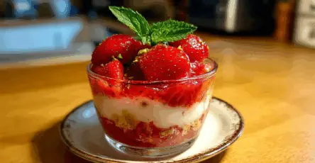 Tartare di fragole e pistacchi