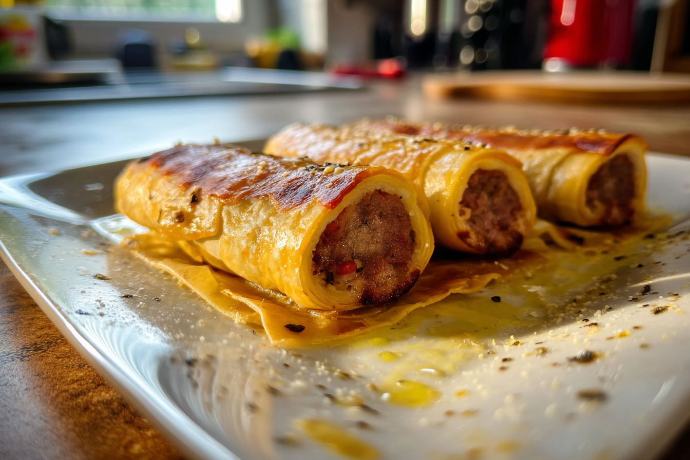 Salsicce in pasta sfoglia