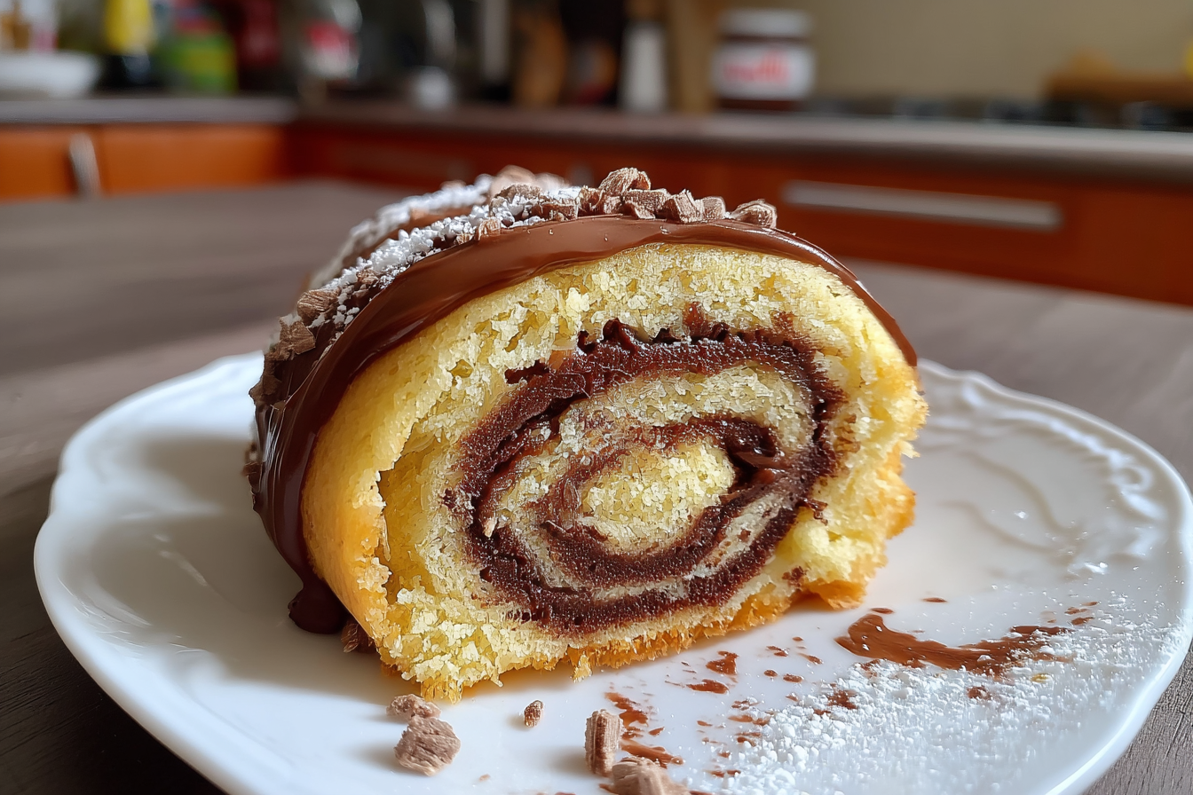 Rotolo di biscotto con Nutella