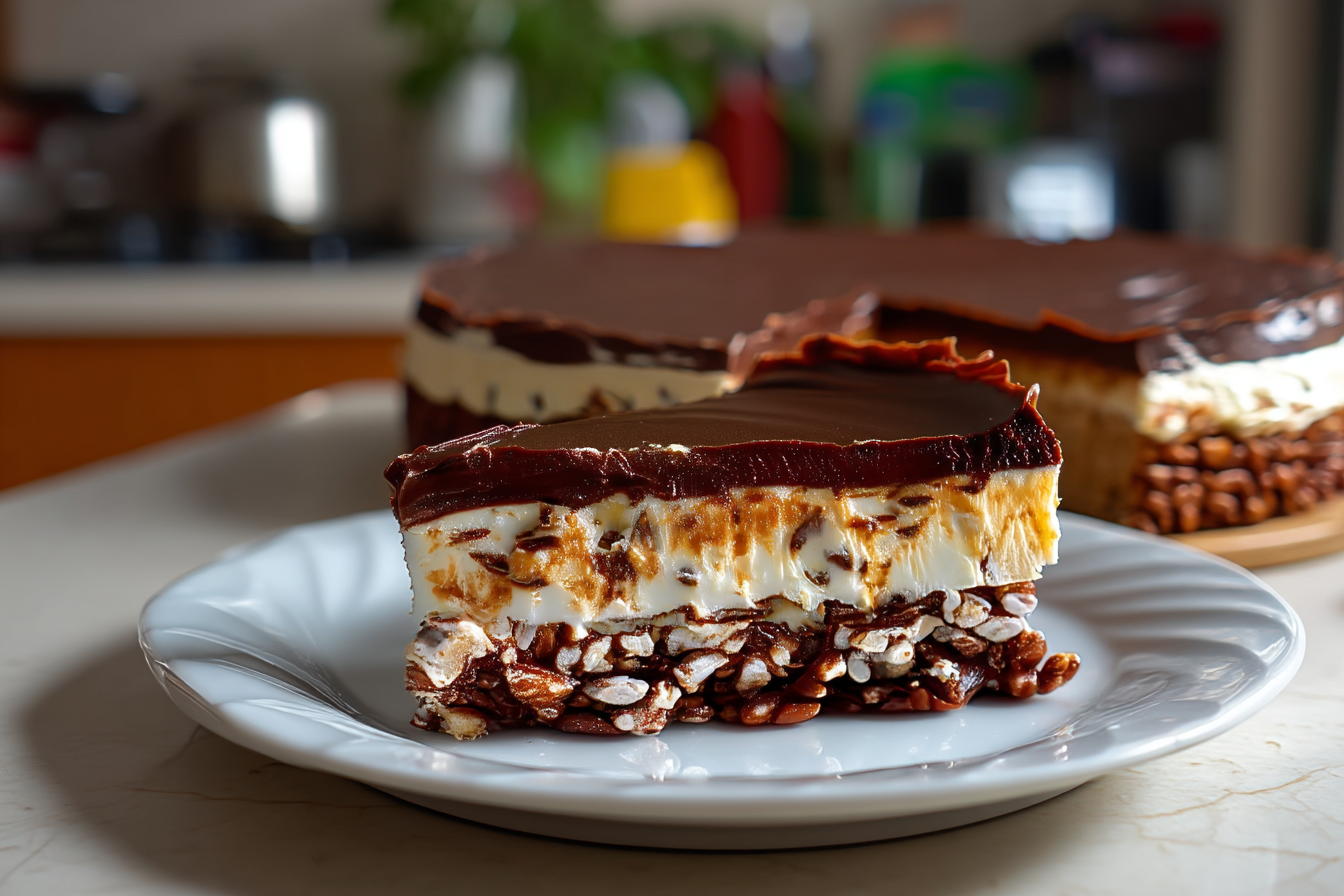 Torta al cioccolato e riso soffiato
