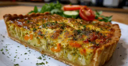 Crostata salata con pollo e verdure