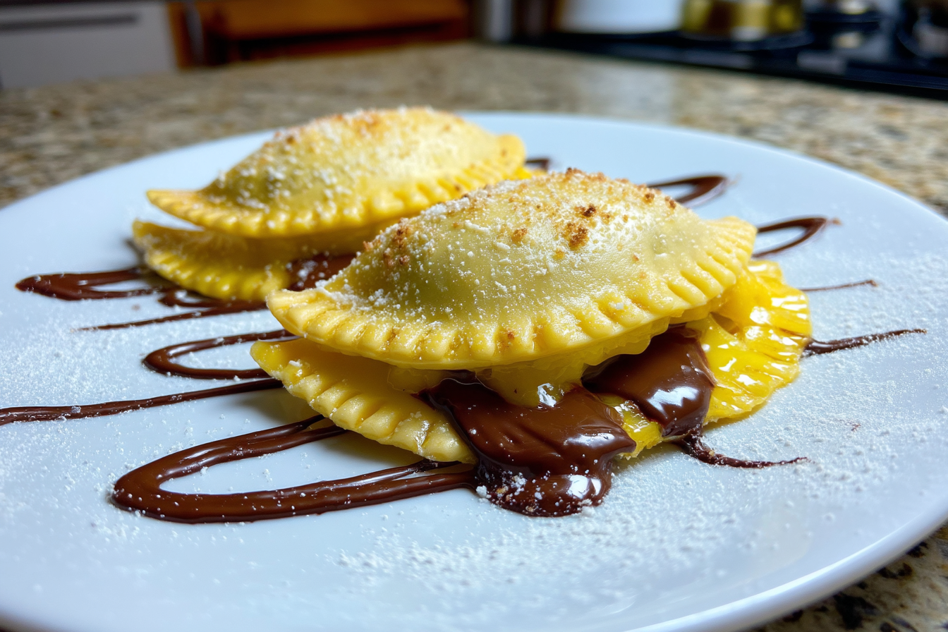 Ravioli al cioccolato veloci