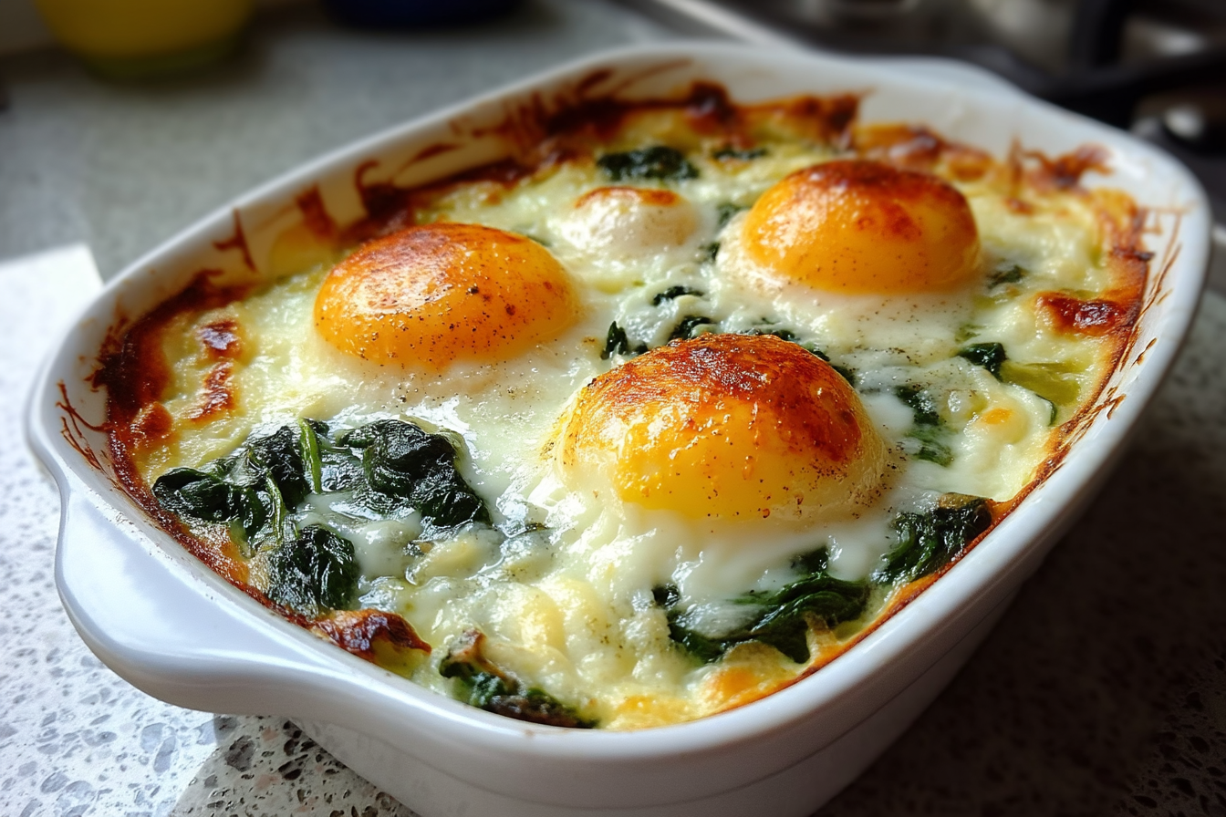 Spinaci e uova sode gratinati