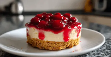 Dolce freddo alle ciliegie con base croccante