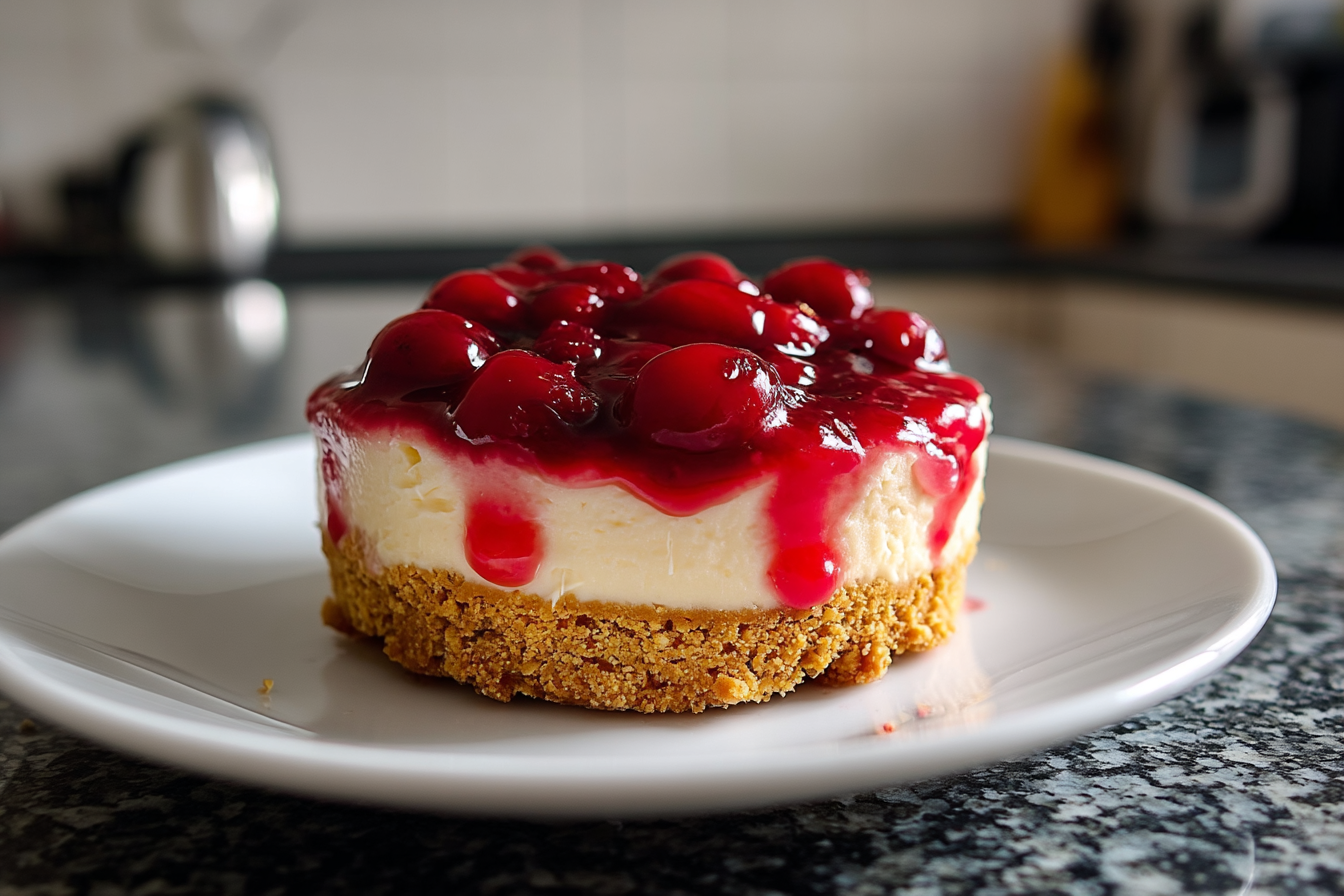 Dolce freddo alle ciliegie con base croccante