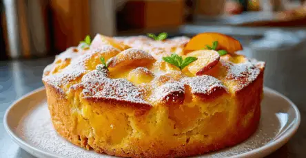 Torta pesche e crema