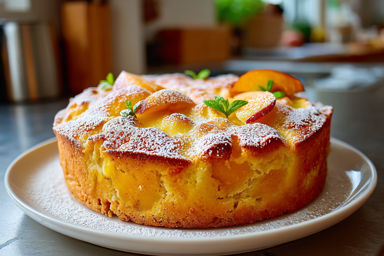 Torta pesche e crema