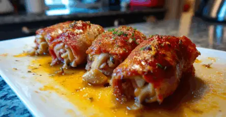 Involtini di prosciutto cotto e funghi