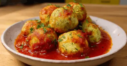 Polpette di zucchine al sugo di pomodoro