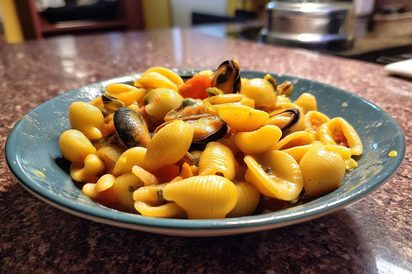 Pasta con patate e cozze