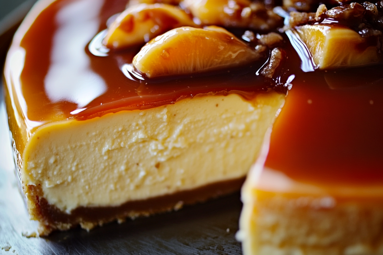 Cheesecake Irresistibile con Mele Caramellate e Salsa Toffee