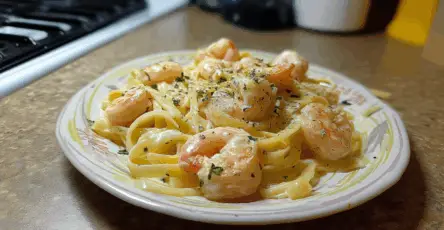 Fettuccine gamberetti alfredo
