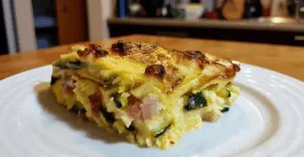 Lasagna con zucchine e speck
