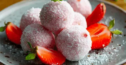 Tartufini cocco e fragole
