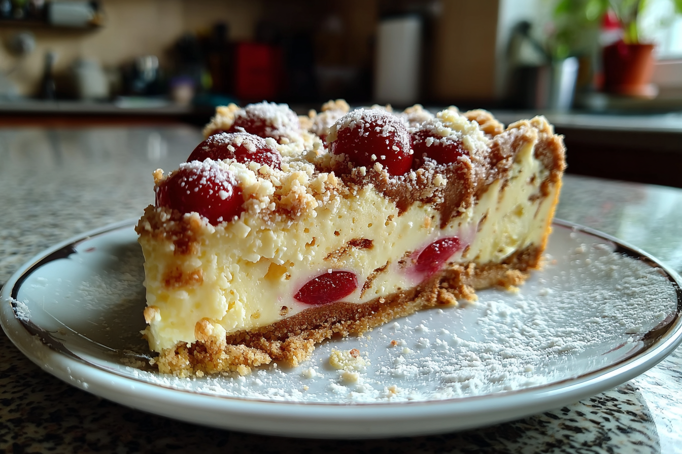 Crumble ricotta e ciliegie