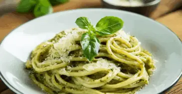 Frulla zucchine, basilico, mandorle, parmigiano e aglio