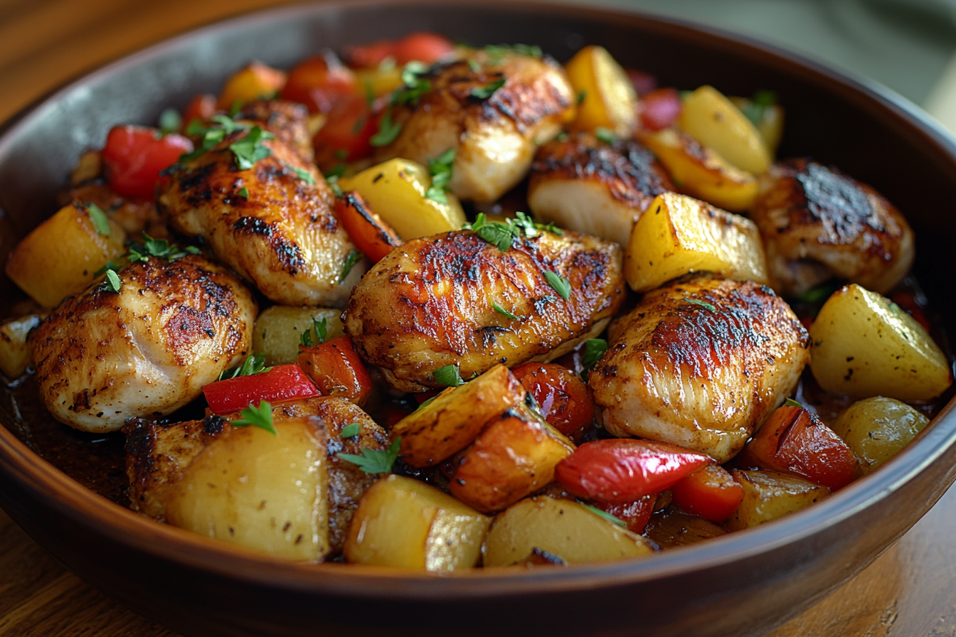Pollo hawaiano in teglia