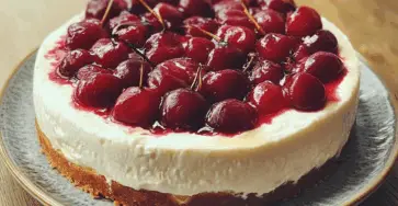 Torta fredda allo yogurt e ciliegie