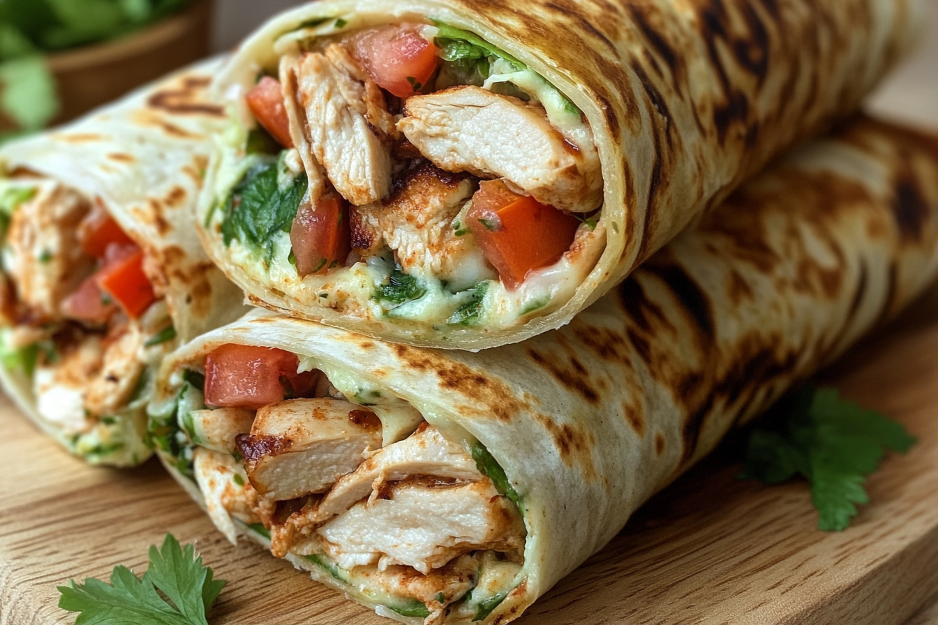 Wrap di pollo e formaggio all’aglio