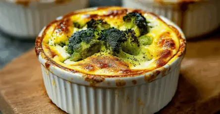 Clafoutis di broccoli caprino e senape
