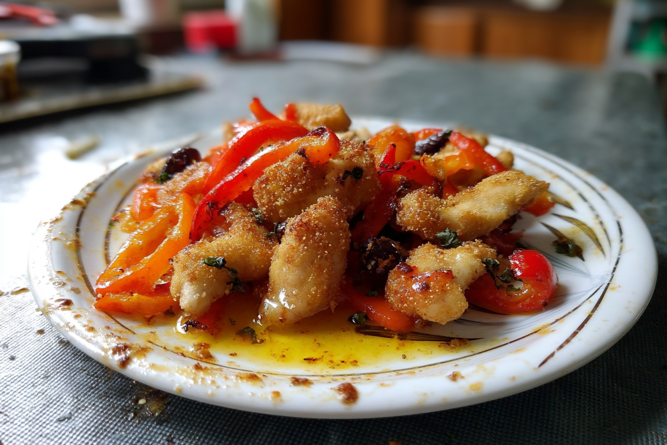 Straccetti di pollo con peperoni
