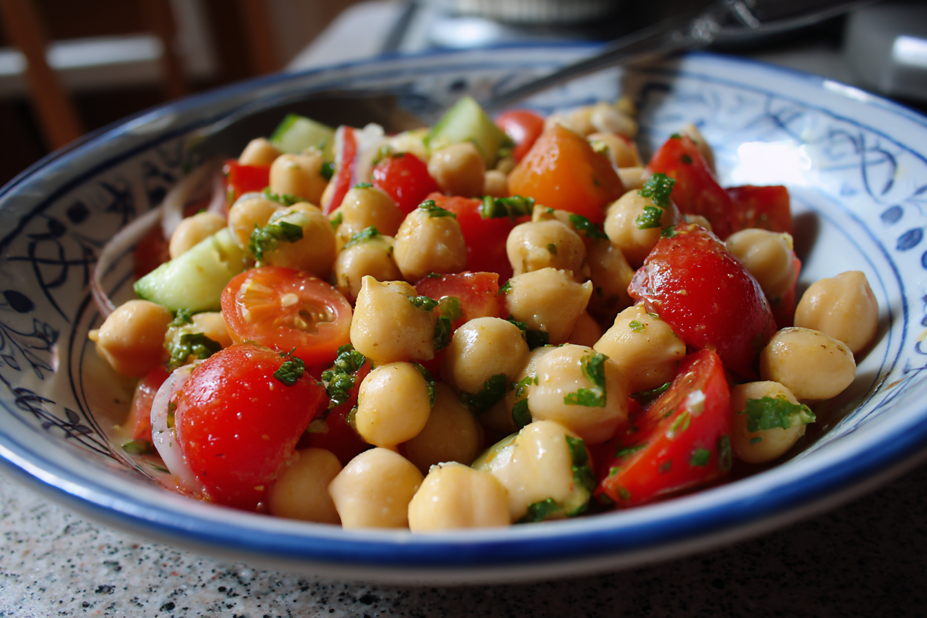 Insalata di ceci estiva colorata leggera e gustosa