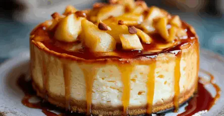 Cheesecake alle mele caramellate