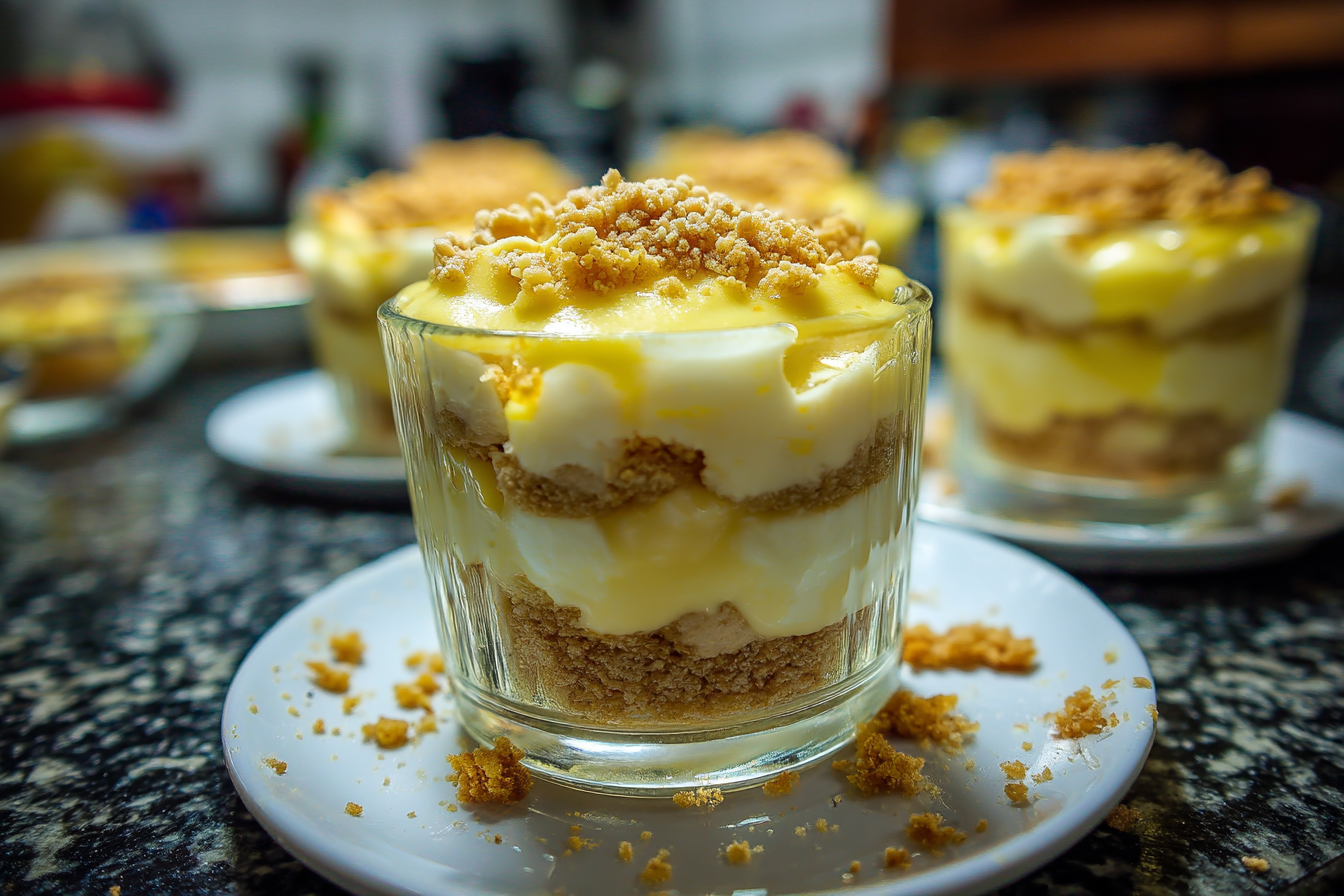 Dessert Furbo con Briciole Croccanti e Crema Pasticcera