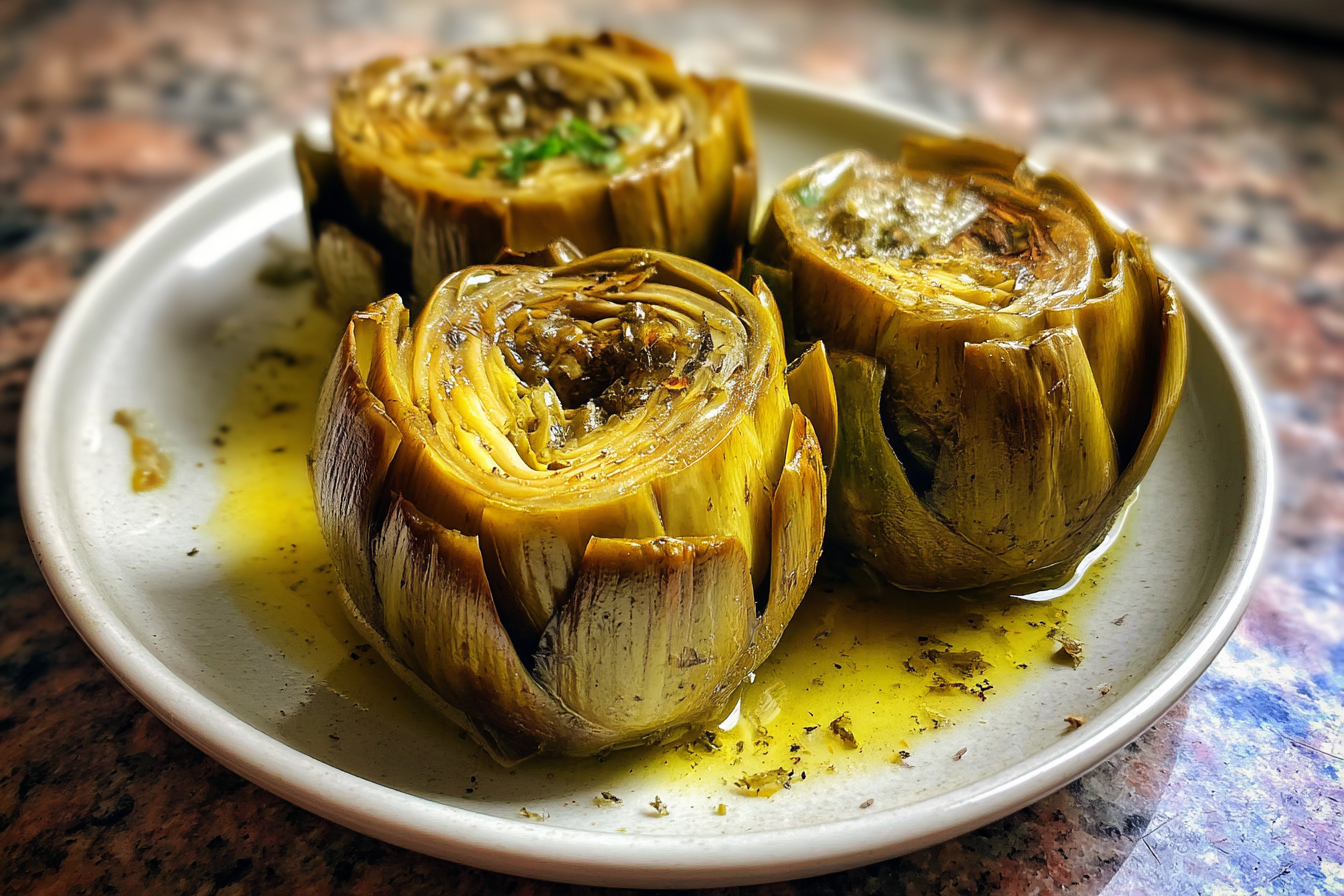 Carciofi alla romana in pentola a pressione
