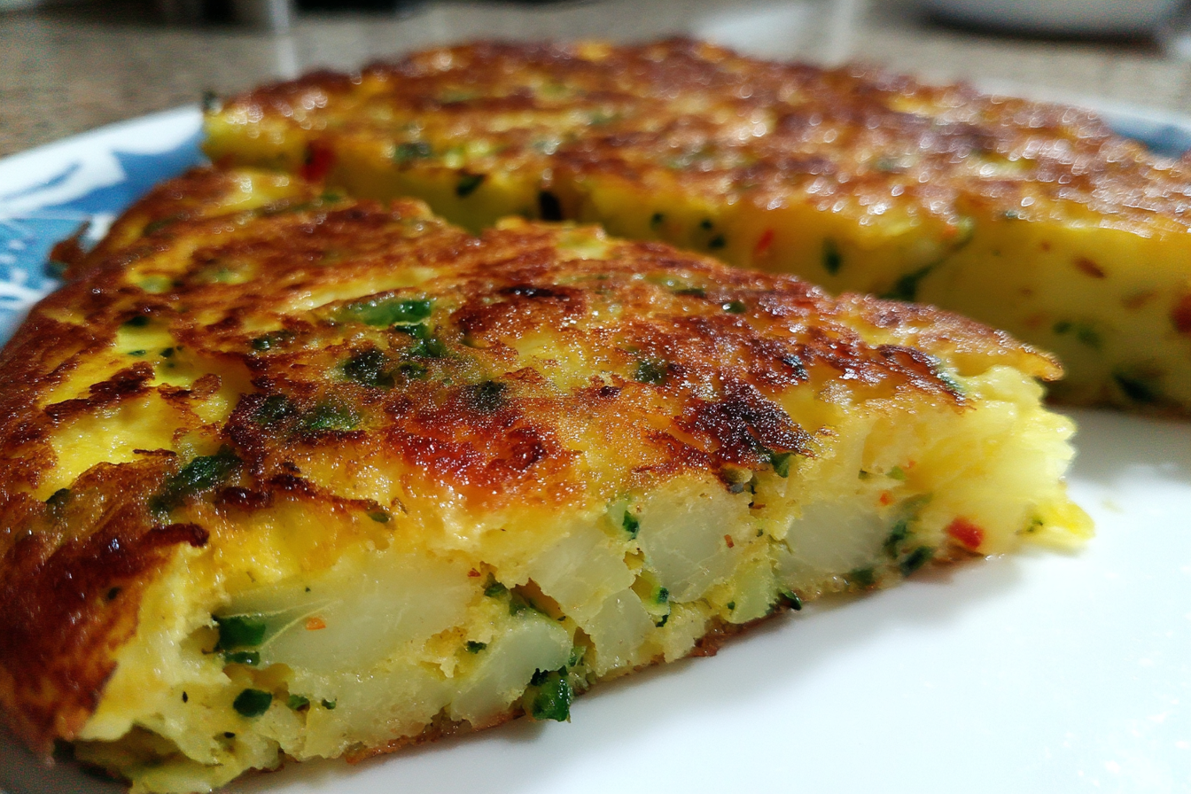 Frittata di cavolo patate e peperoni