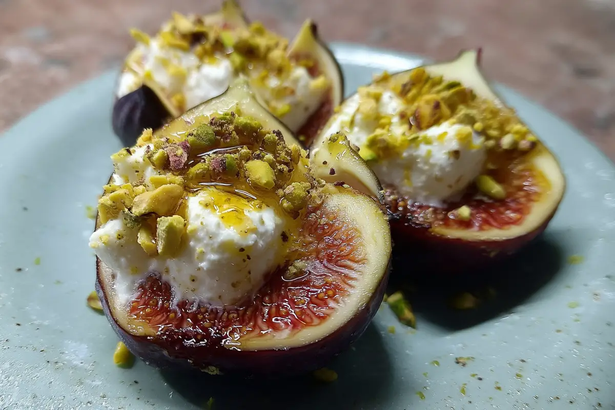 Fichi con Ricotta Pistacchi e Miele