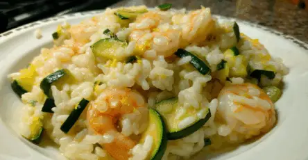 Risotto con Zucchine e Gamberetti