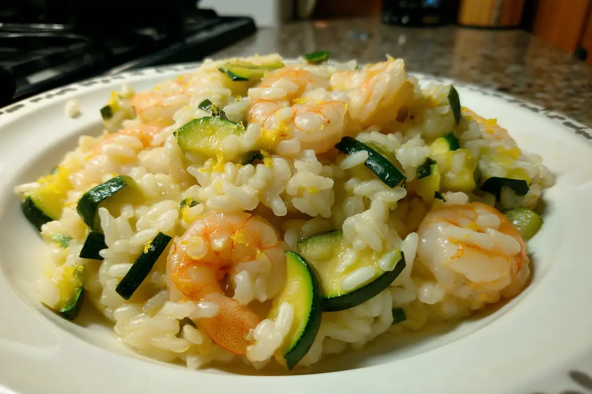 Risotto con Zucchine e Gamberetti