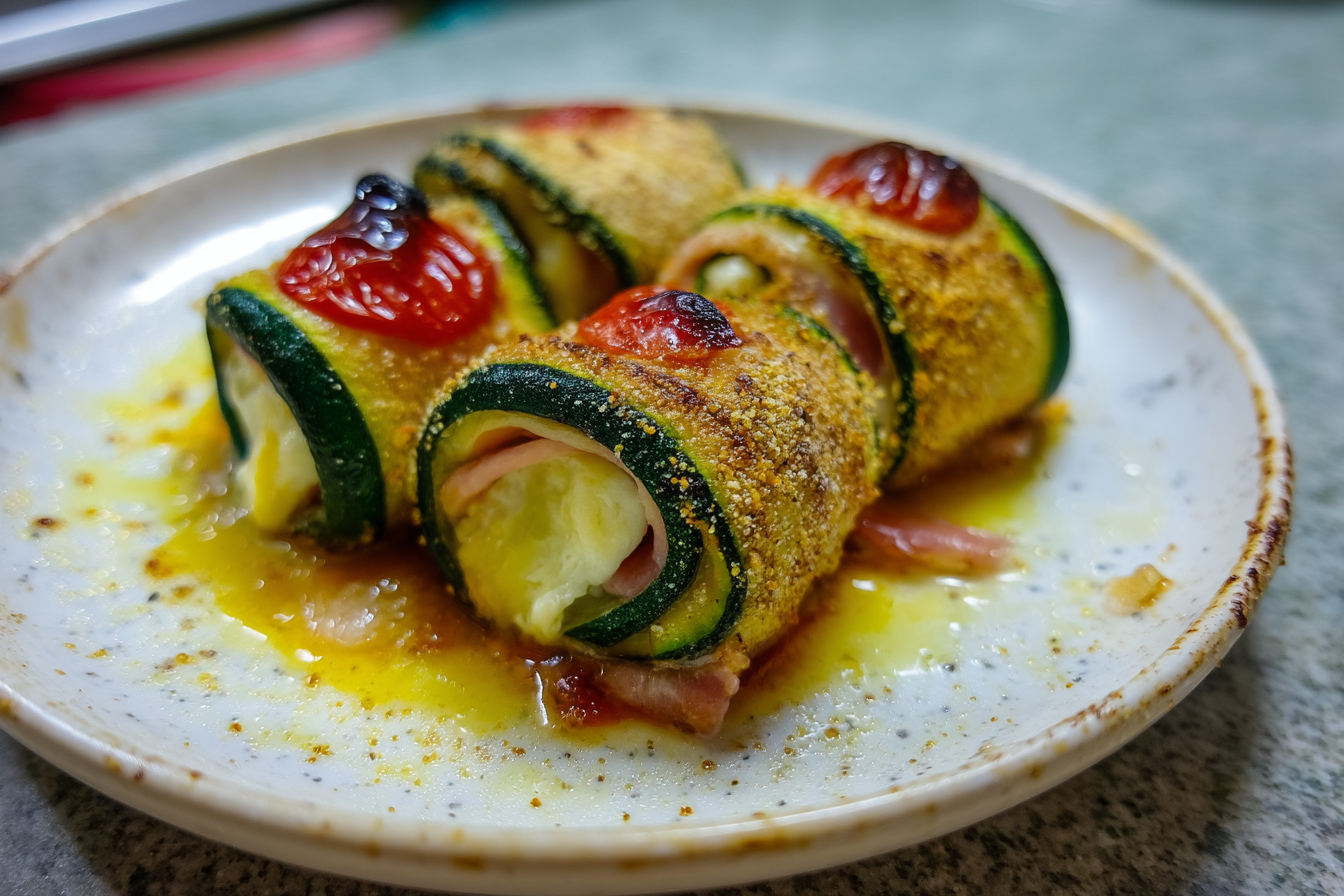 Involtini di zucchine filanti al forno
