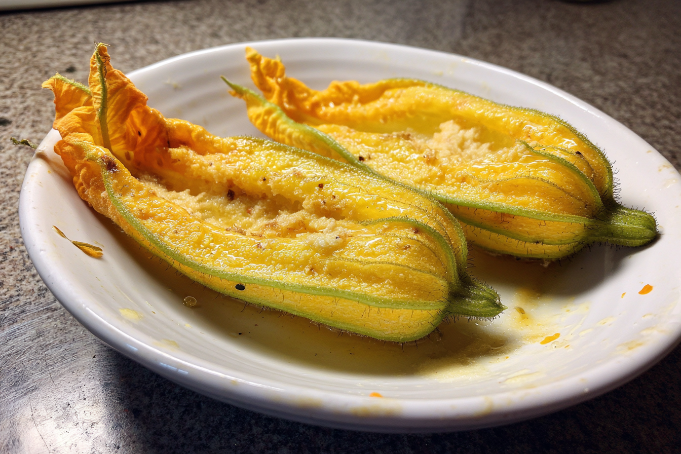 Fiori di zucca ripieni