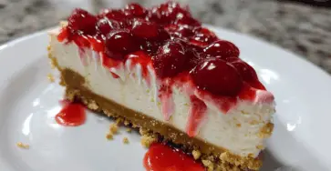 Dolce Freddo alla Ciliegia con Base Croccante e Crema