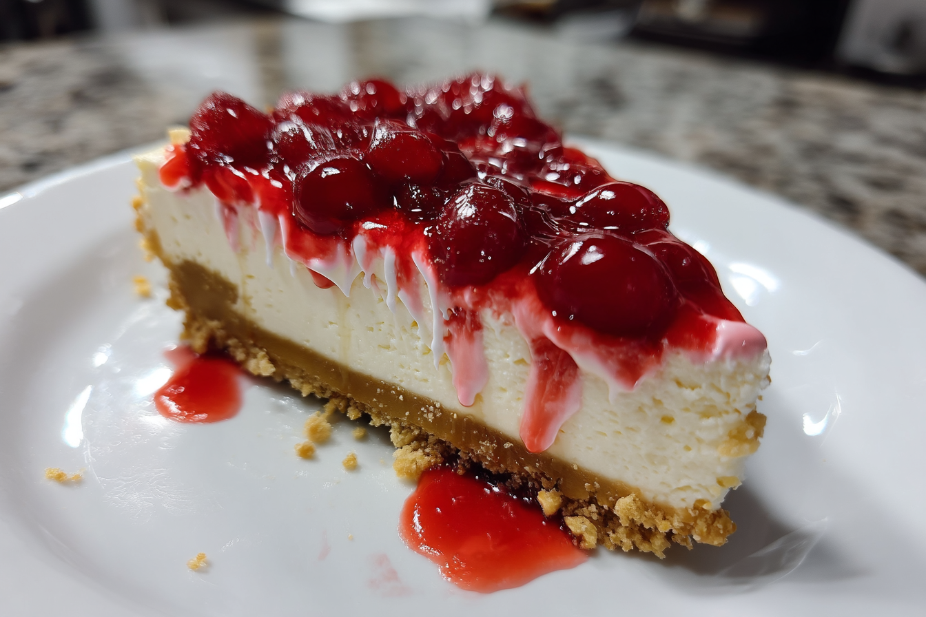 Dolce Freddo alla Ciliegia con Base Croccante e Crema