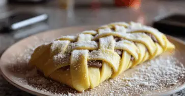 Treccia di pasta sfoglia bicolore