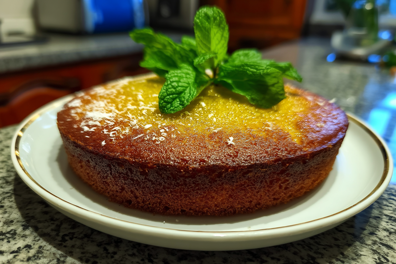Torta menta e cocco fresca profumata
