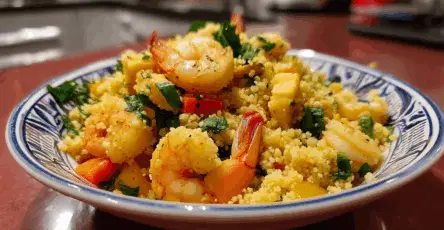 Cous Cous Speziato ai Gamberi e Verdure
