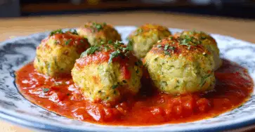 Polpette di zucchine al sugo di pomodoro