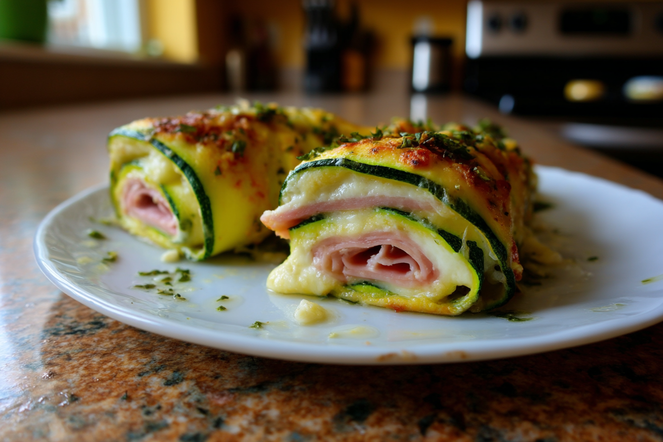 Rotolo di Zucchine Farcito con Formaggio e Prosciutto Cotto