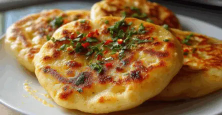 Pani piatti fatti in casa con prezzemolo e fiocchi di chili