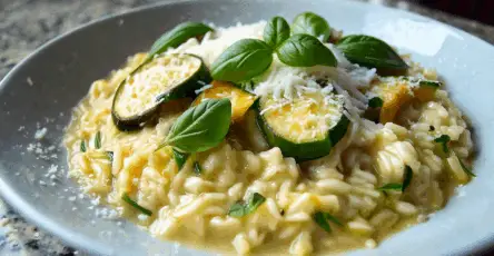 Risotto Cremoso alle Zucchine con Basilico e Parmigiano