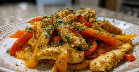 Straccetti di pollo ai peperoni