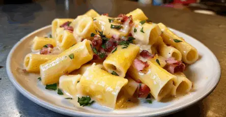 Paccheri con Crema di Patate e Pancetta