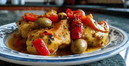 Petto di Pollo con Peperoni e Olive