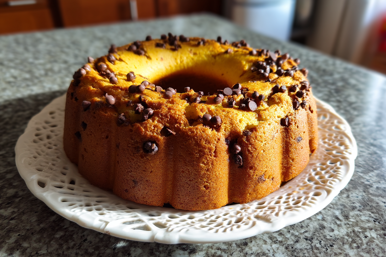 Torta pan di Spagna alla ricotta e gocce di cioccolato