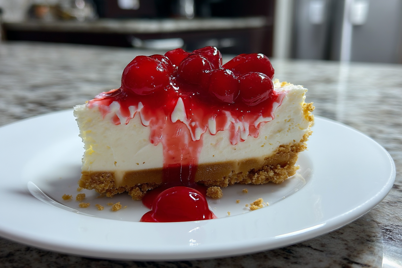 Dolce Freddo alla Ciliegia con Base Croccante e Crema