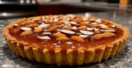 Torta al caramello e mandorle